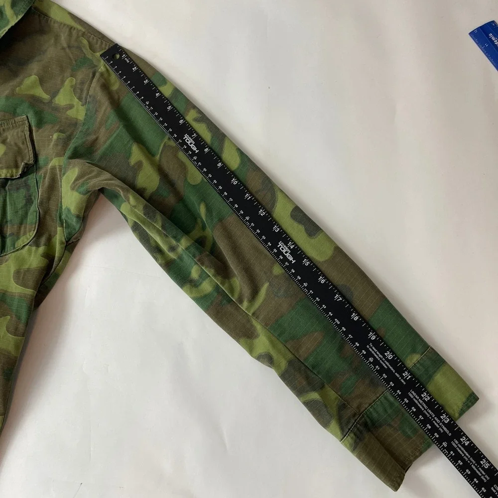 Vintage Jungle Jacket Medium Reg ERDL Camo 1970 Vietnam Slant Pocket Ripstop